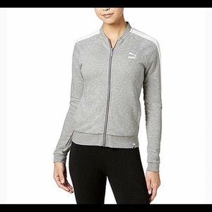 Puma Logo Fitness Woman Yoga Track Jacket & Sweet Pant Heather M NWT